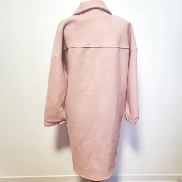 Design Lab Pink Textured Button-Front Jacket Shacket - Picture 3 of 5